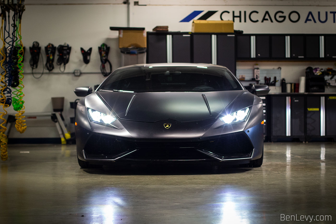 Grey Lamborghini Huracan at Chicago Auto Pros