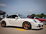 White Porsche 911 on Rose Gold Wheels