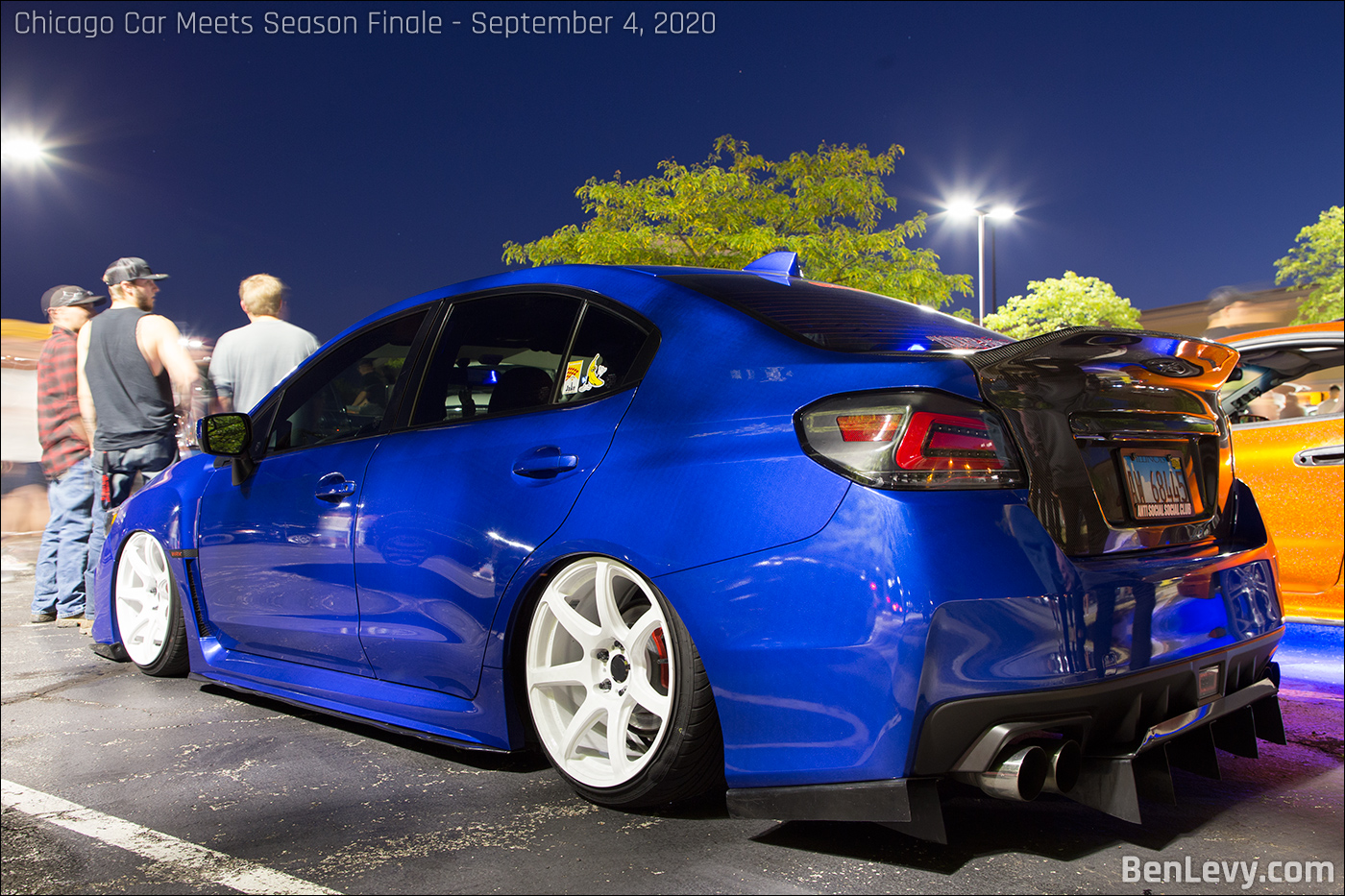 Blue Subaru WRX with rear diffuser