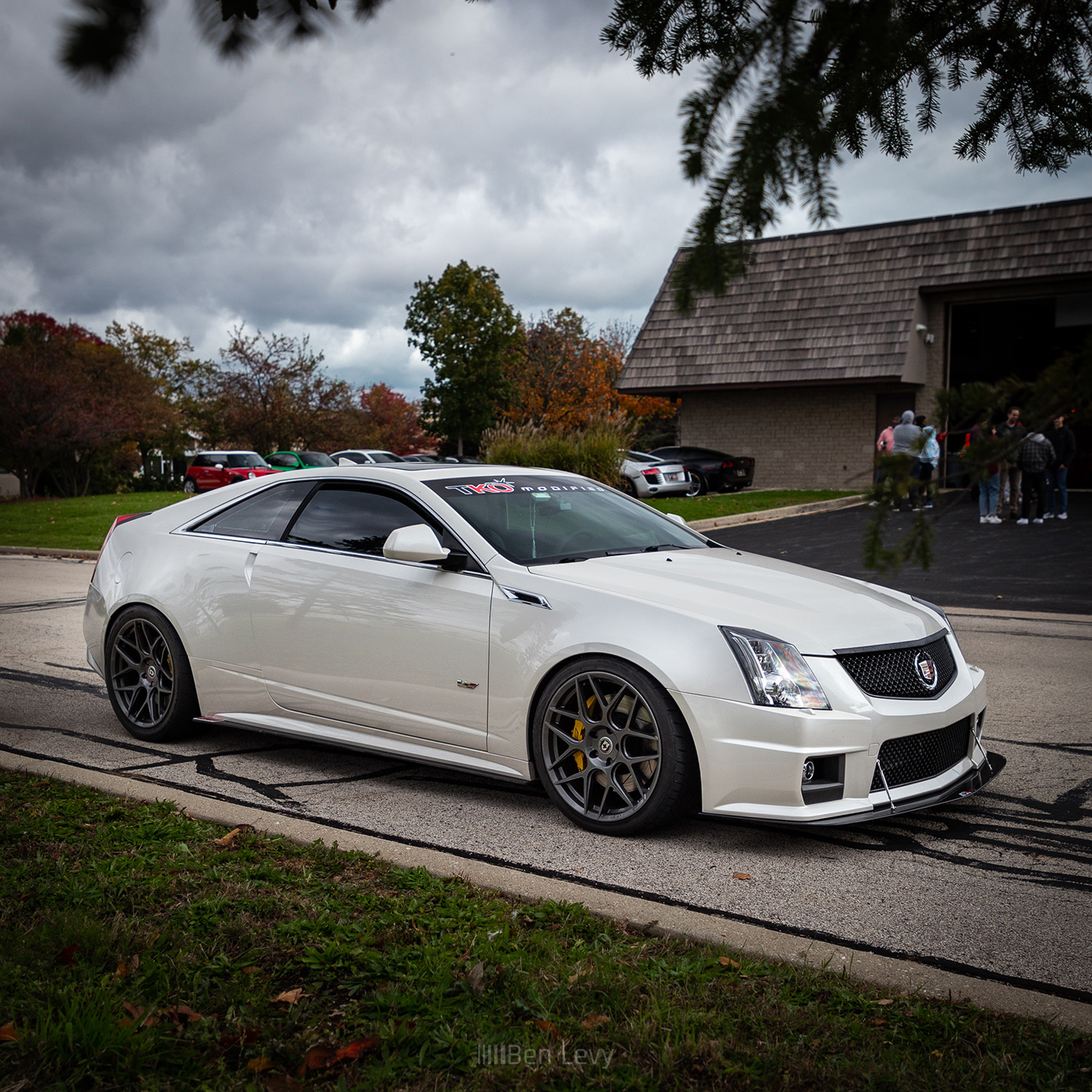 White Cadillac CTS-V at a car meet in Lake Forest