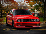 Beautiful Red E30 BMW M3 at Shaded Sunday Car Meet