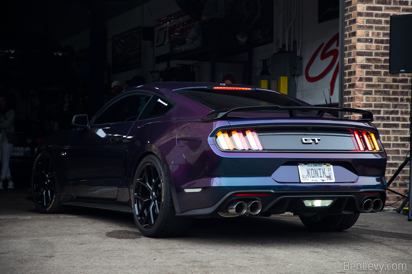 Mustang GT leaving the shop