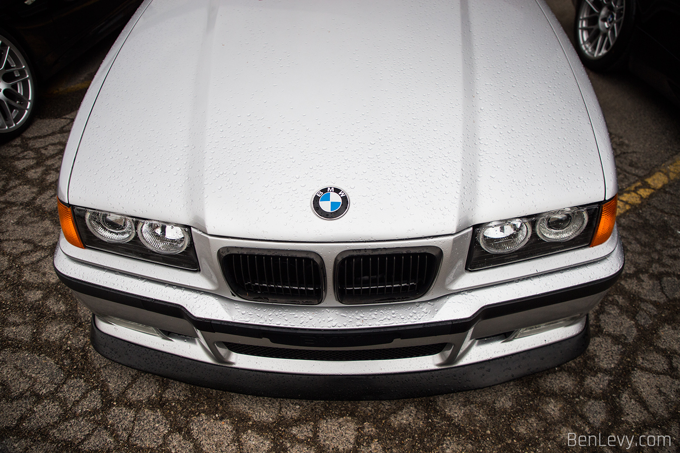 Hood of a silver E36 BMW M3