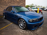 Blue E46 BMW M3 with Hardtop
