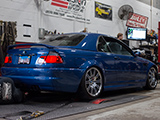 Blue E46 BMW M3 on the dyno at Sound Performance