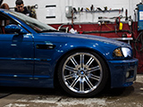 Front Fender of a Wet BMW M3