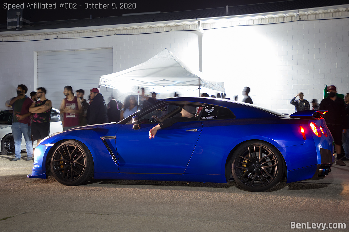 Blue Nissan GT-R