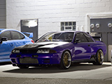 Purple R32 Skyline GT-R at Night Car Meet in Naperville, IL