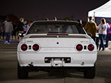 Rear of a white Nissan Skyline GTS