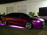 Purple Ford Fusion with underglow lights