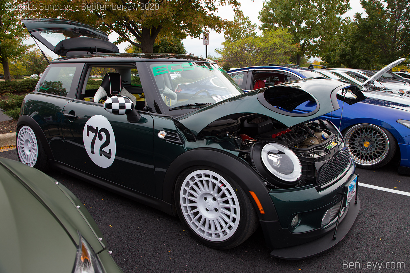 Green Mini Cooper S with fifteen52 Integrale wheels in Rally White ...