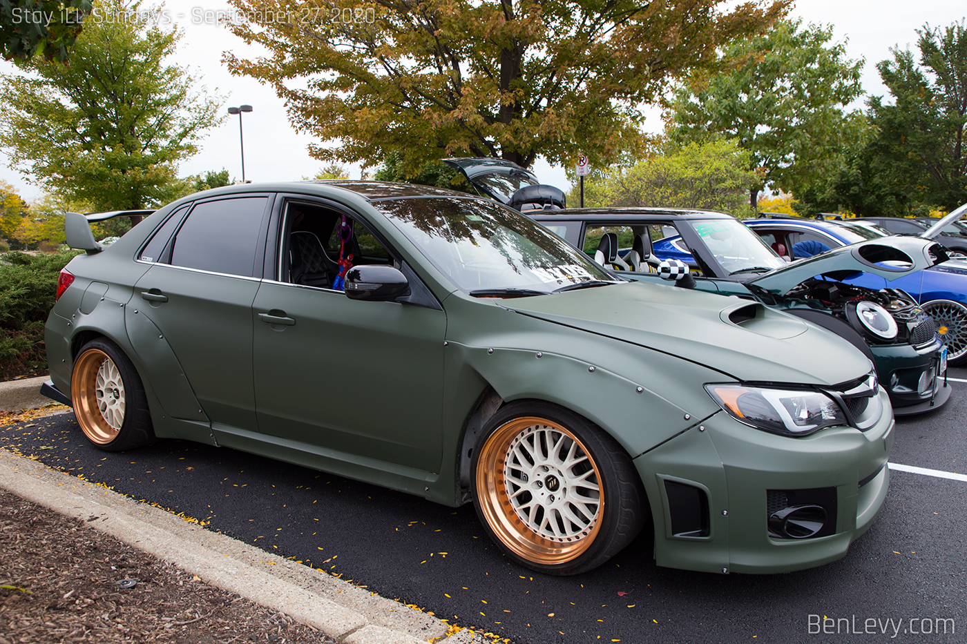 Green WRX STI with Work VS-XX Wheels