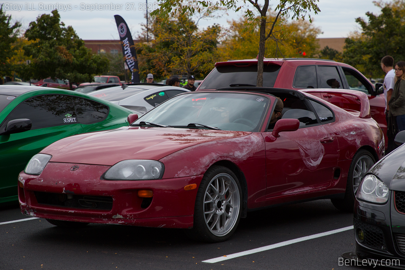 Red Toyota Supra with Rough Paint