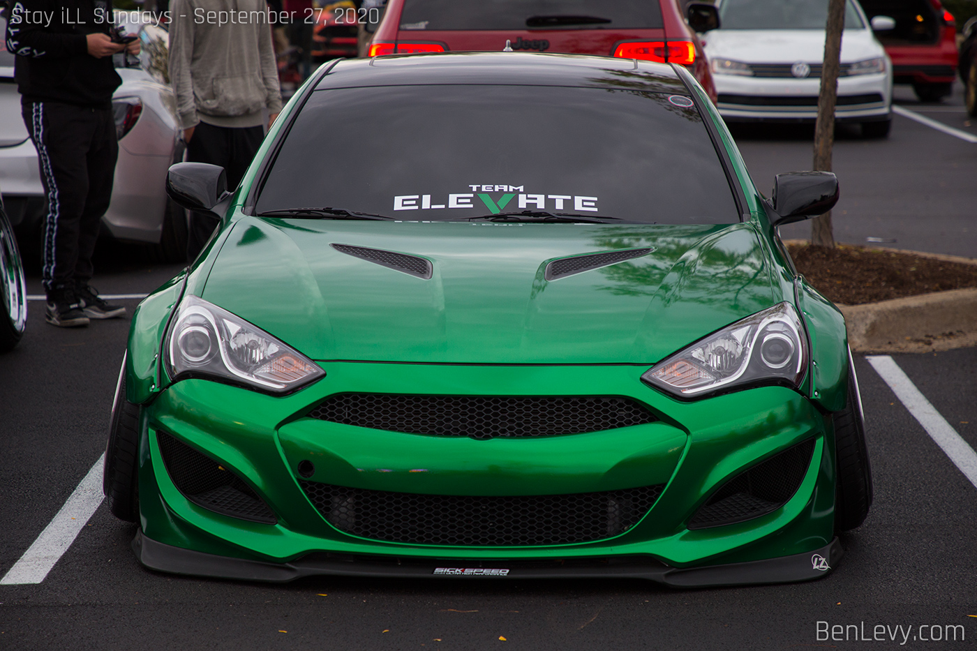 Front of modified Green Hyundai Genesis coupe