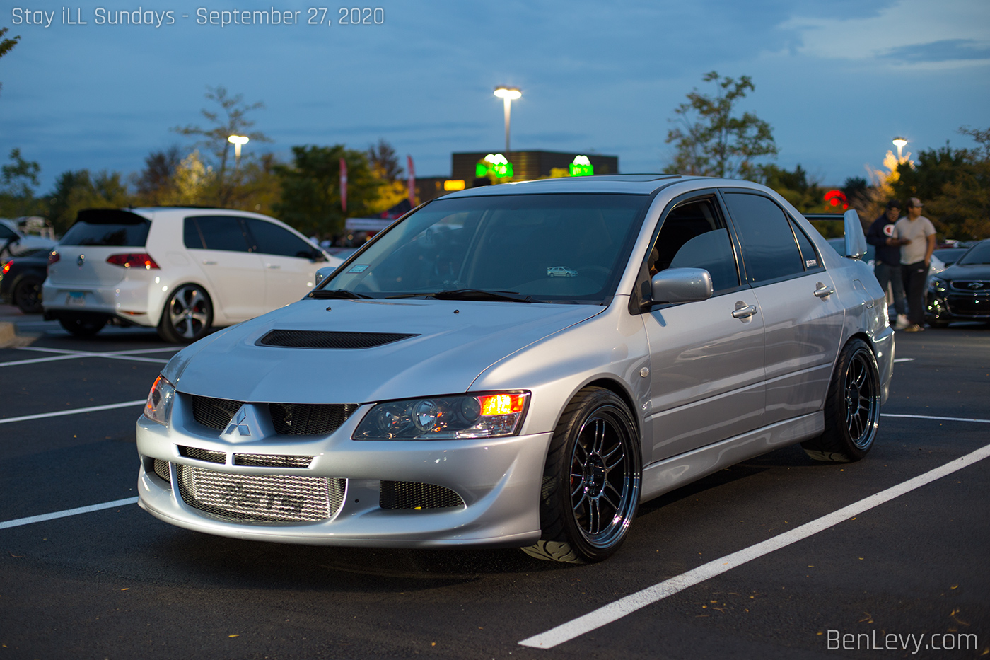 Silver Mitsubishi Lancer Evolution