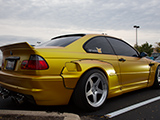E46 BMW M3 with fender extensions