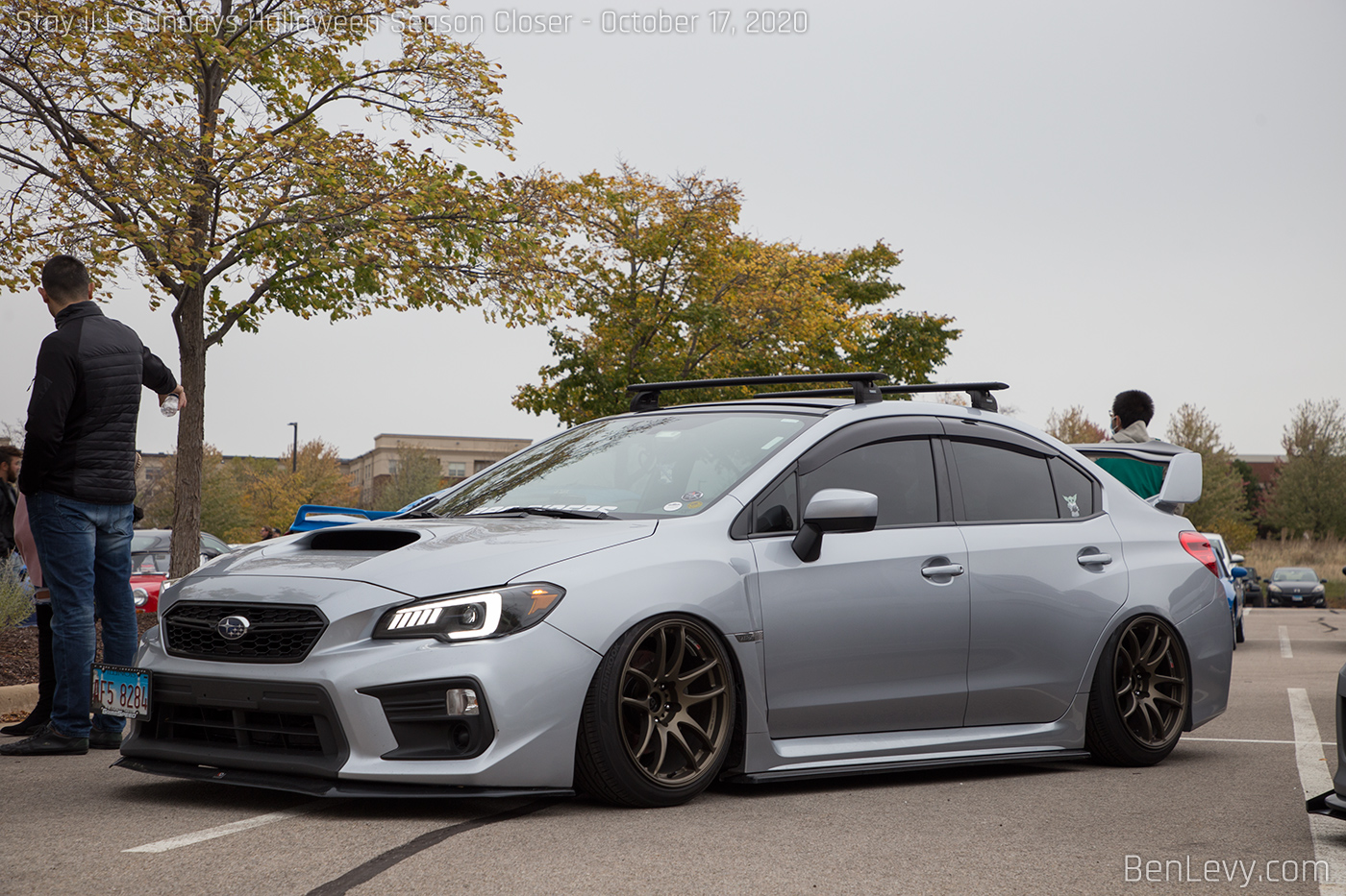 Silver Subaru WRX with Work Emotion CR Kai wheels