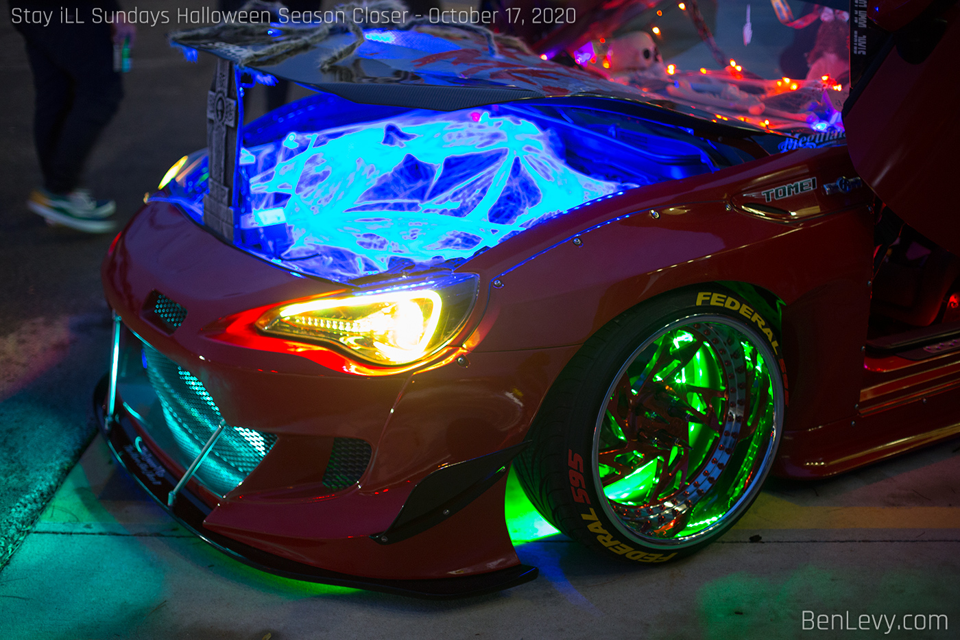 Neon Lights on Red Scion FR-S