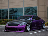 Purple Infiniti G35 Coupe with carbon fiber fenders