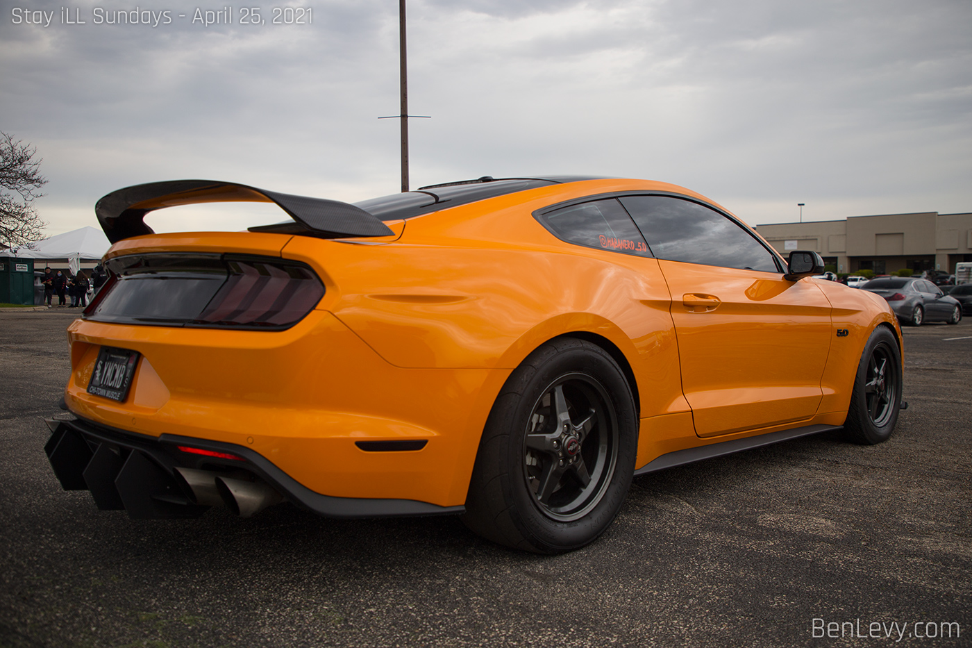 Orange Mustang GT with Carbon Fiber Spoiler