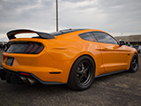 Orange Mustang GT with Carbon Fiber Spoiler