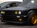 Gold JNC Wheels on Black E30 BMW
