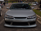 Front of Silver Nissan Silvia