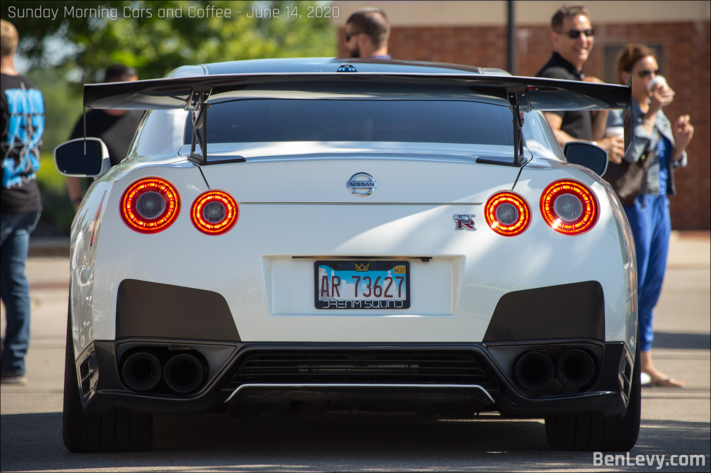 White R35 GT-R with big spoiler