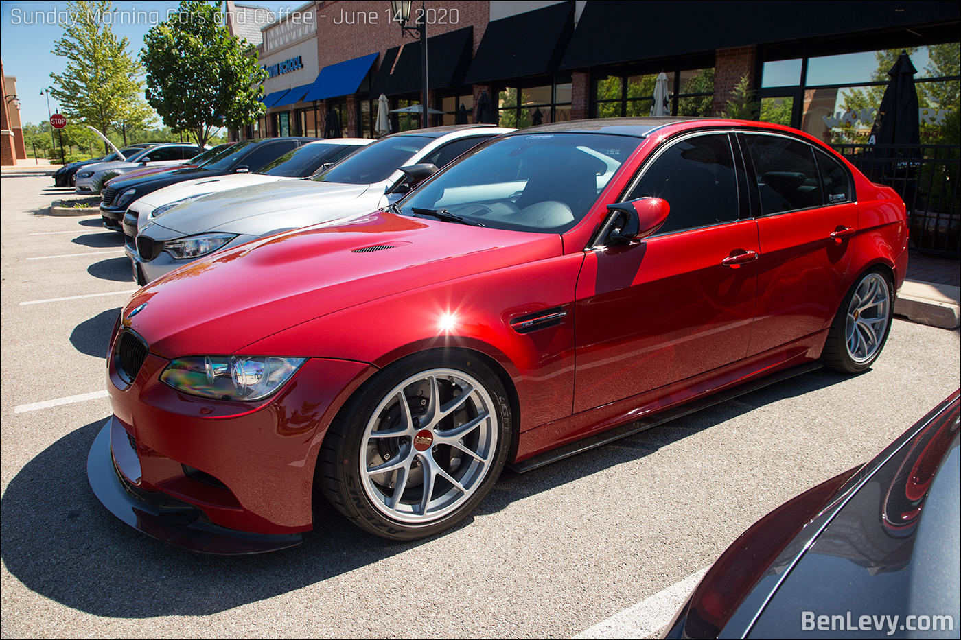 Red BMW M3 Sedan on BBS Wheels