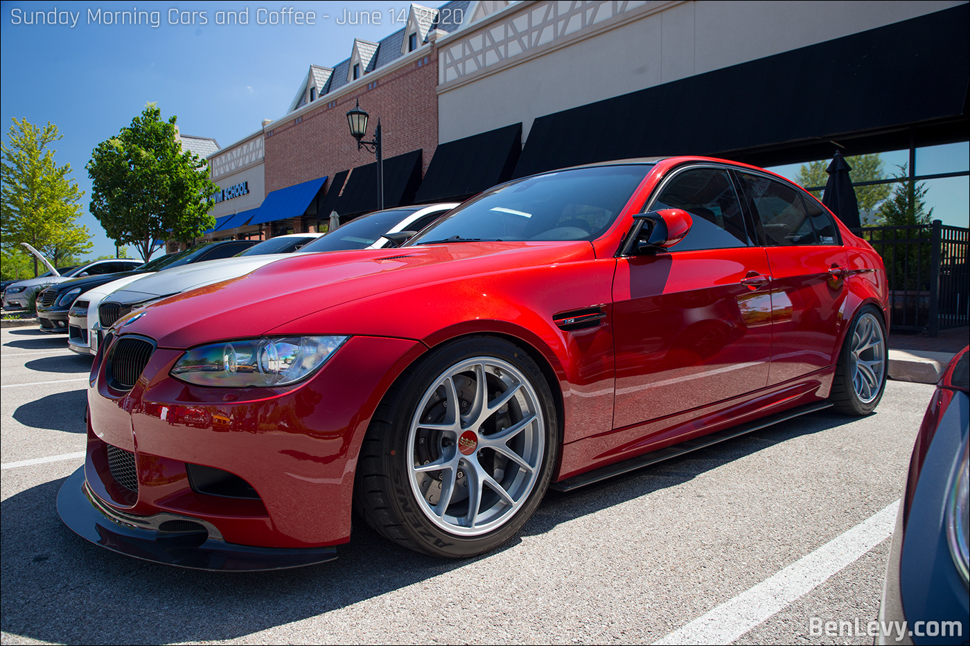 Red BMW M3 on BBS wheels