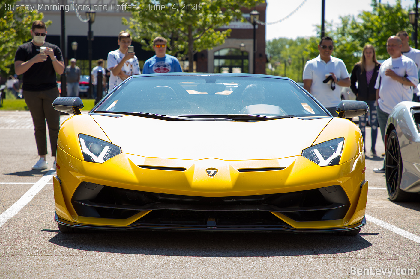 Yellow Lamborghini Aventador at Sunday Morning Cars and Coffee