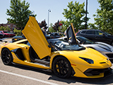 Yellow Lamborghini Aventador SVJ