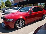Red BMW M3 Sedan on BBS Wheels
