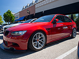 Red BMW M3 on BBS wheels