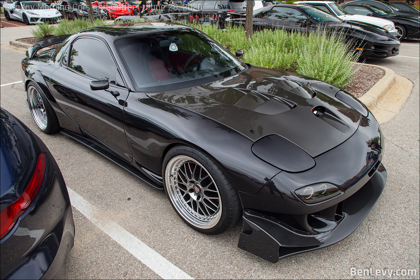 Mazda RX-7 with vented CF Hood