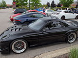Black Mazda RX-7 at Cars and Coffee in South Barrington