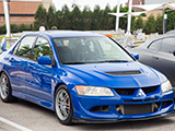 Blue Mitsubishi Lance Evolution