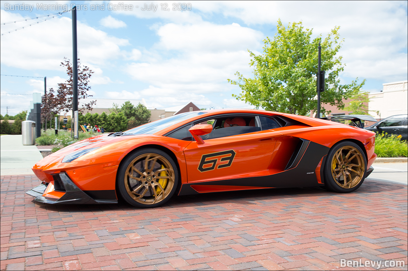Orange Lamborghini Aventador at Sunday Morning Cars and Coffee