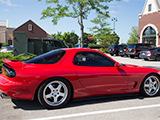 Red Mazda RX-7 at Sunday Morning Cars and Coffee in South Barrington, IL