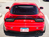Rear of Red Mazda RX-7 with Custom LED Taillights