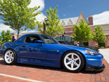 Blue Honda S2000 with hardtop