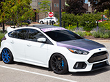 White FOrd Focus RS at at the Arboretum of South Barrington