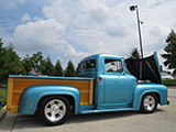 Truck with wood paneling