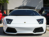 Front of White Lamborghini Murcielago