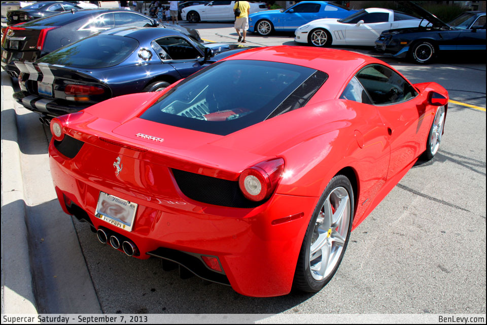 Red Ferrari 458 Italia (rear quarter)