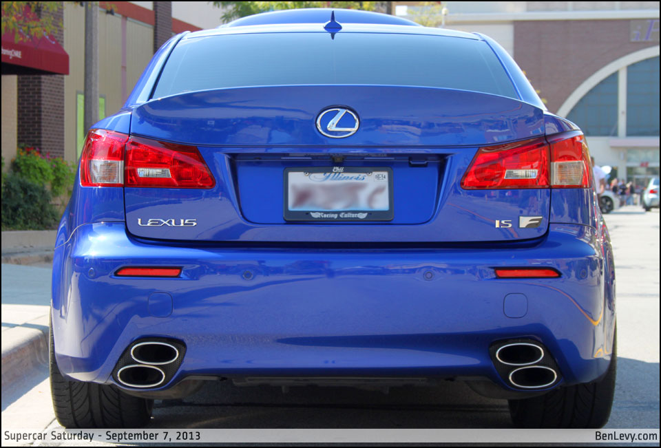 Rear of a Blue Lexus IS-F