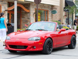 Red Miata with top down