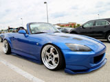 Blue Honda S2000 with front lip and sideskirts