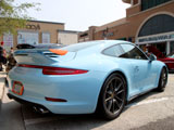 Rear quarter of Gulf Blue Porsche 911