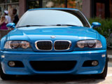 Front of BMW M3 in Laguna Seca Blue